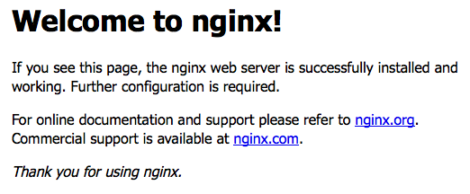 NGINX welcome page