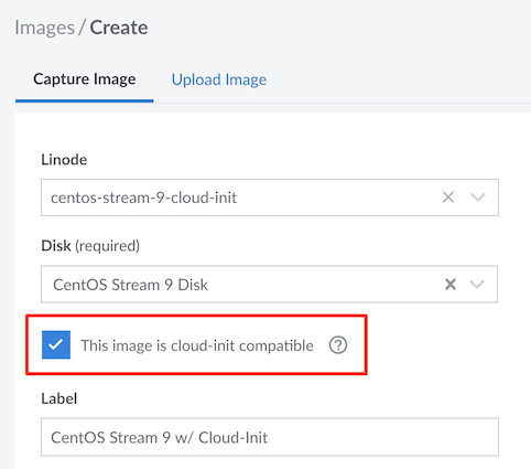 Creating an image from a base instance with cloud-init